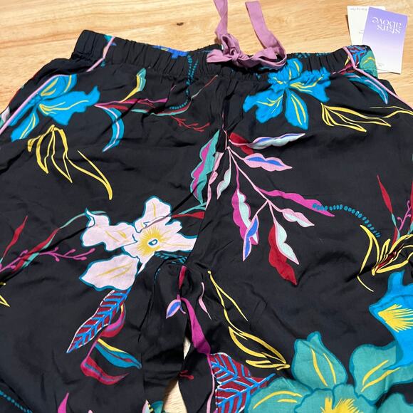 Stars Above Women's Black Floral Simply Cool Pajama Pants - Size XS - NWT - Picture 5 of 9